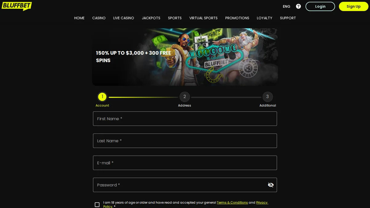How to Register at Bluffbet